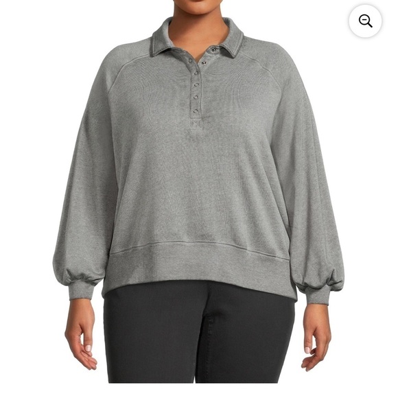 EUC Terra & Sky Women's Plus Size Polo Fleece Sweatshirt Green Size 0X - Picture 1 of 6